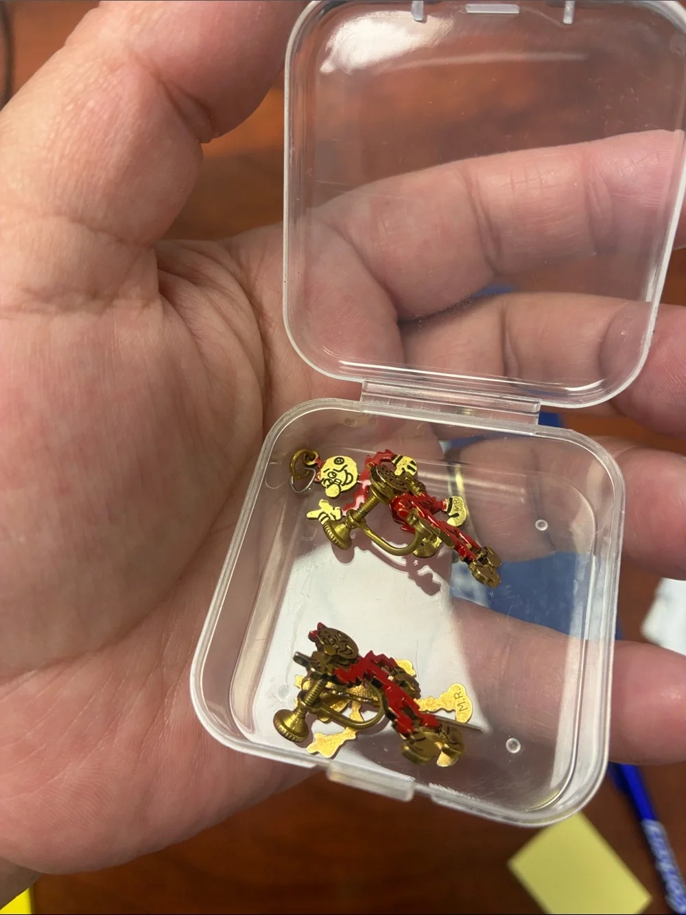 1950’s 1” Set of 4 CrackerJack Cufflinks, Pin, and neclace charm